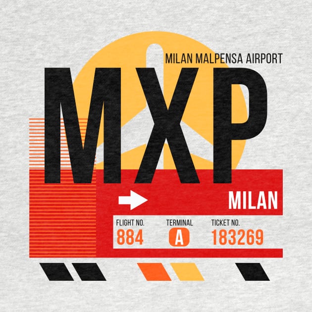 Milan (MXP) Airport // Sunset Baggage Tag by Now Boarding